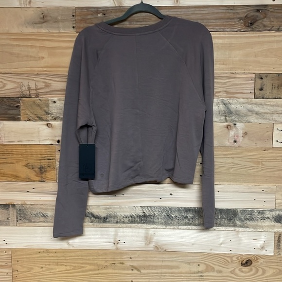 90 Degree By Reflex size XL Brown Twist Front Crop Very Soft Stretchy Sweatshirt - Picture 8 of 8